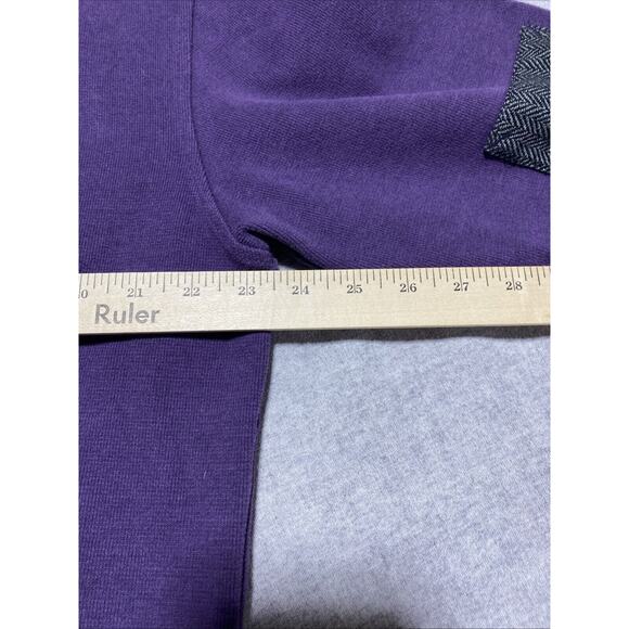 Kinboch Anderson Sweater Mens Extra Large Purple 1/4 Zip Scotland Elbow Patch XL - Picture 6 of 6